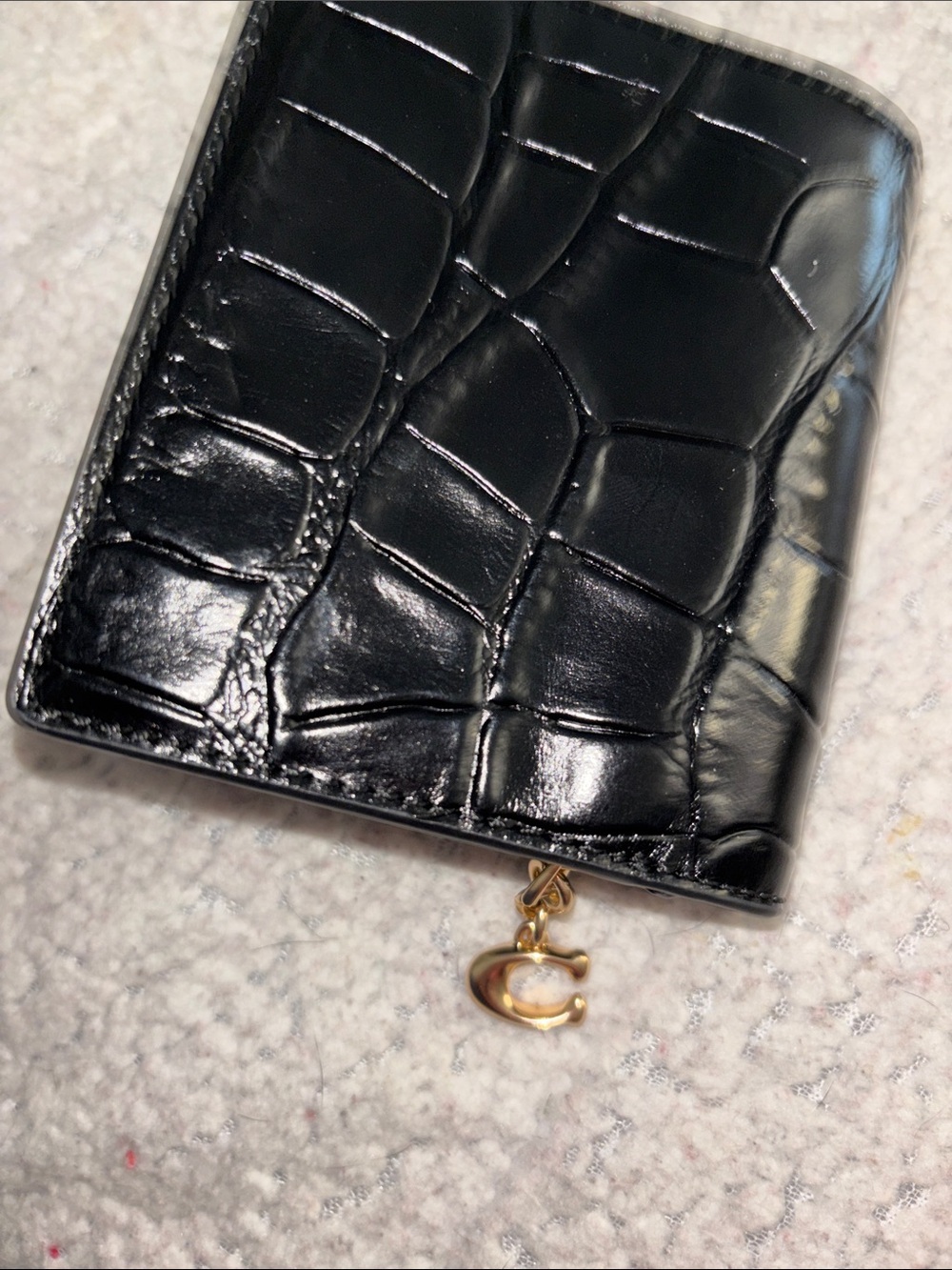 Coach snap wallet black croc NEW gold hardware - Picture 5 of 7